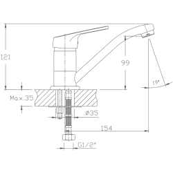 Смеситель для кухни, латунь, хром HB4516