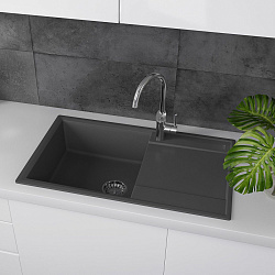 IMANDRA 840 Мойка кухонная из кварцгранита цвет: шампань  комплектация: крепеж, сливная арматура с п