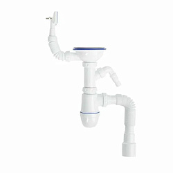 Cифон для мойки с выпуском 3 1/2 с переливом и и отводом, Kitchen Line, IDDIS, S11UPS0i84