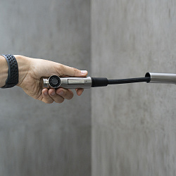 EXPERT Смеситель для кухни с вытяжным изливом, 2-х режимный аэратор, нерж. сталь, LM5085S