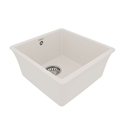 SINARA 400-U Мойка кухонная из кварцгранита цвет: жасмин  комплектация: крепеж, сливная арматура с п