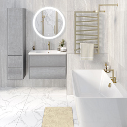 Шкаф-пенал/подвесной/дымчатый серый(35см) Parma /AQUA DE MARCO