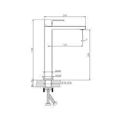 Смеситель для раковины высокий, B11613-7