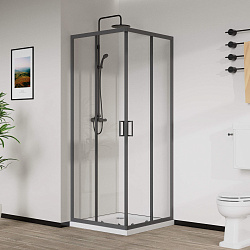 Душевой уголок City VSS-5CT8010CLGM, 1000*800, вороненая сталь, стекло прозрачное , , шт