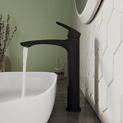 Смеситель для умывальника, черный матовый, Rora, Milardo, RORBL01M01