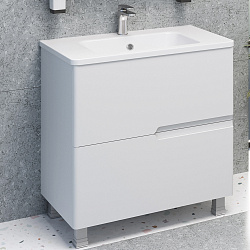 Тумба /2 ящ /напольная/белый/раковина Palermo(80см)Florentina/Palermo/AQUA DE MARCO