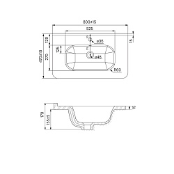Умывальник мебельный. Ширина: 80 см. Edifice. Iddis