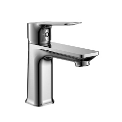 Смеситель для раковины, монолитный, высота излива 9 см, длина 11,5 см, латунь/хром