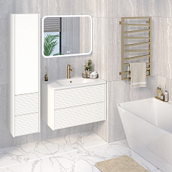 Шкаф-пенал/подвесной /белый/ (35см) Parma /AQUA DE MARCO