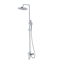 Душевая система с тропическим душем и поворотным изливом, хром