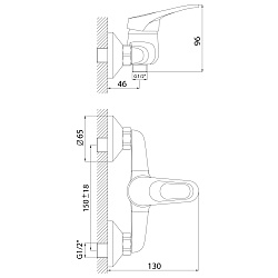 Смеситель для душа, латунь/хром, B35-41