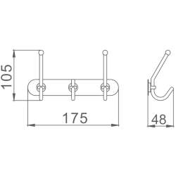Крючок тройной, хром HB201-3