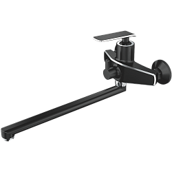 Смеситель для ванны, длинный излив, латунь черный/хром HB22548-7