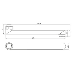 Излив плоский для универсального смесителя, 25см, хром