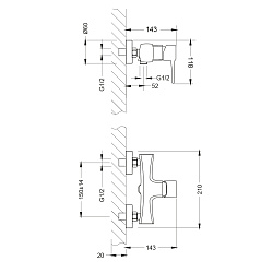 EVITTA Смеситель для душа, латунь/хром