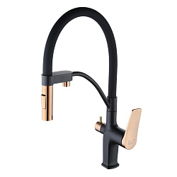 Смеситель для кухни с гибким изливом, с подключением к фильтру питьевой воды, 2 режима, высота излив