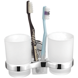 Держатель стакана , двойной, матовое стекло, хром HB1908