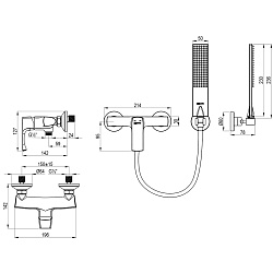 URSUS Смеситель для душа, латунь/брашированное светлое золото
