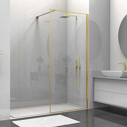 Душевая перегородка Walk-In VSW-1HS100CLG, 1000*2000, брашированное золото, стекло прозрачное, , шт