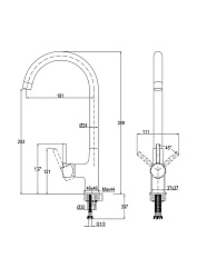 Смеситель для кухни ELIO однорычажный никель
