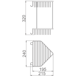 Полка металлическая решетчатая, угловая 2-ярусная HB335-1