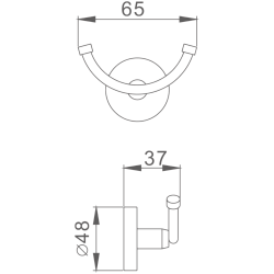 Крючок двойной, хром HB1705-2