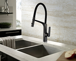 Смеситель для кухни Vincea VKF-115MB, черный, , шт