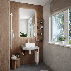 Corpa Nera Grossi/Гросси столешница 60 под раковину керамогранит, серый мрамор