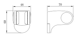 Крепление для душевой лейки, настенное поворотное, пластик/хром