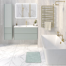 Шкаф-пенал/подвесной/мята(35см) Parma /AQUA DE MARCO