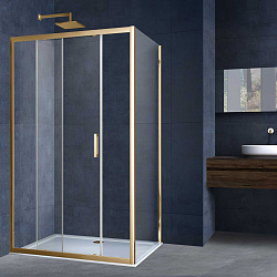 Душевой уголок Alpha VSR-3AL9013CLG, 1300*900, брашированное золото, стекло прозрачное, , шт