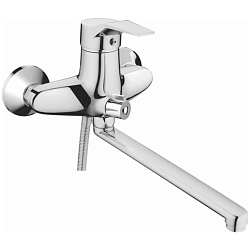 Смеситель для ванны, длинный излив, латунь, хром HB2263