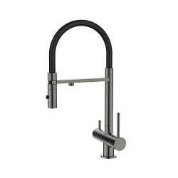 Смеситель для кухни с фильтром и гибким изливом, графит, Ace, IDDIS, ACEGMFFi05