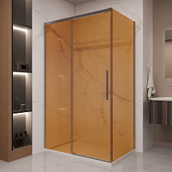 Душевой уголок Stella VSR-1ST9012GSGM, 1200*900, вороненая сталь, стекло янтарь, , шт