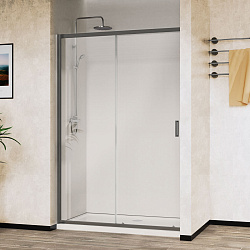 Душевая дверь City VDS-5CT140CLGM, 1400, вороненая сталь, стекло прозрачное, , шт