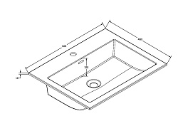 Раковина VCB-13600W из искусственного камня, цвет белый, , шт
