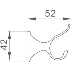 Крючок двойной, хром HB8505