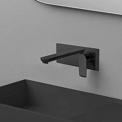 Смеситель для раковины Esse VBFW-1E1MB встраиваемый однорычажный, с регулятором давления, черный , ,