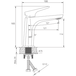 Смеситель для раковины черный HB10726-7