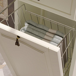 Пенал Opadiris Риспекто 40, с бельевой корзиной, цвет слоновая кость, правый, вар. 2