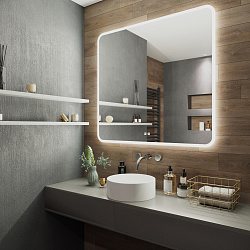 Зеркало/LED-подсветка/антизапотевание/2 кнопки/Bluetooth динамики (105см*85см)Amazon Music/AQUA DE