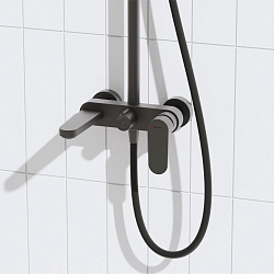 Душевая система со смесителем Pragma Olako, матовый черный, OLK3.BFSS.022