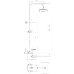 Душевая система, тропический душ, латунь, хром, HB2402
