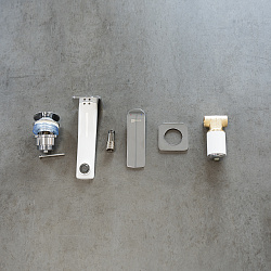 Смеситель для раковины встраиваемый, длина излива 17 см, латунь/хром/белый