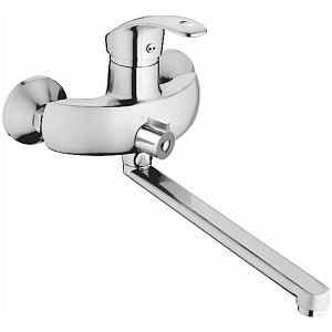 Смеситель для ванны, длинный излив, латунь, хром HB2221