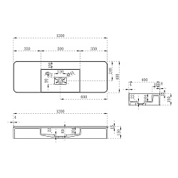 Раковина из искусственного камня Vincea VWB-6S312MW, 1200*400*150, подвесная, цвет белый матовый, , 