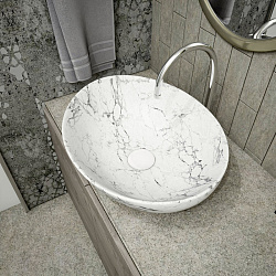 Corpa Nera Rossini/Россини  40 раковина накладная, белый мрамор