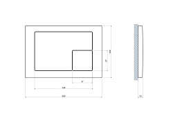 Кнопка: CORNER, пластик белый матовый