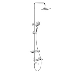 Душевая система с верхним душем  Ø23 см, 3-х режимной душевой лейкой Ø120 мм и поворотным изливом 13