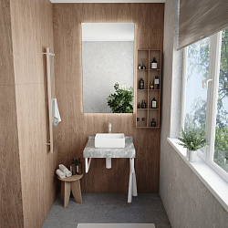 Corpa Nera Grossi/Гросси столешница 60 под раковину керамогранит, серый мрамор